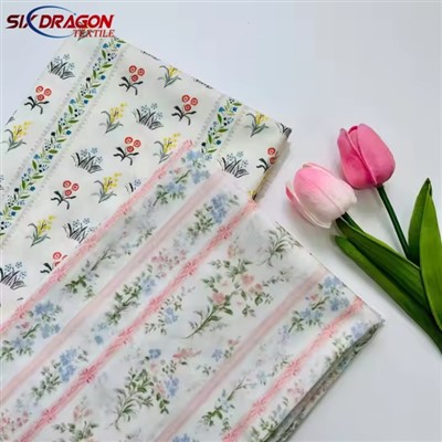 لباس کے لئے پھولوں کی پٹی کاٹن تانے بانے